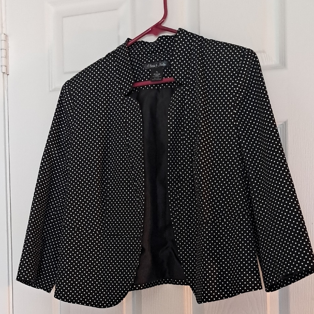Chic Black and White Polka Dot Jacket